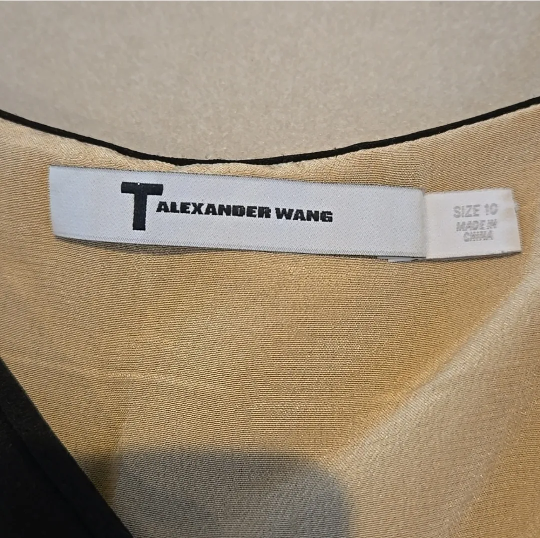 Alexander Wang T by  Silk Chiffon Black Spaghetti Strap Top - Image 5