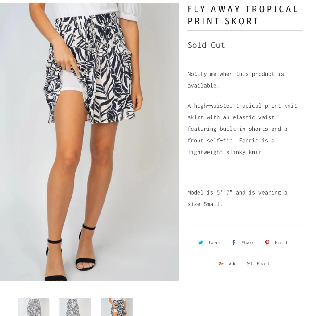 White birch tropical print skort. Size XL - Image 10