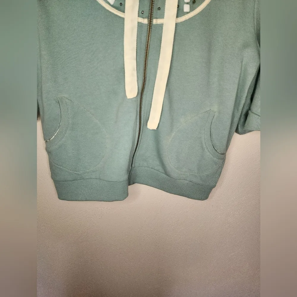 NWT ANTHROPOLOGIE SATURDAY SUNDAY VINTAGE ZIP UP BEADED HOODIE - Image 2