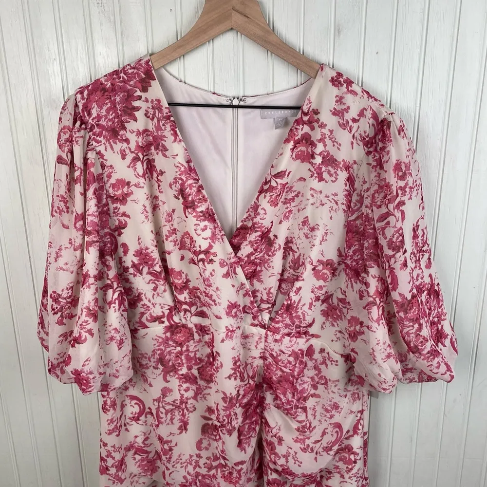 NEW Chelsea28 Forget Me Not Floral Print Puff Sleeve Midi Dress Women's Size XXL - Image 4
