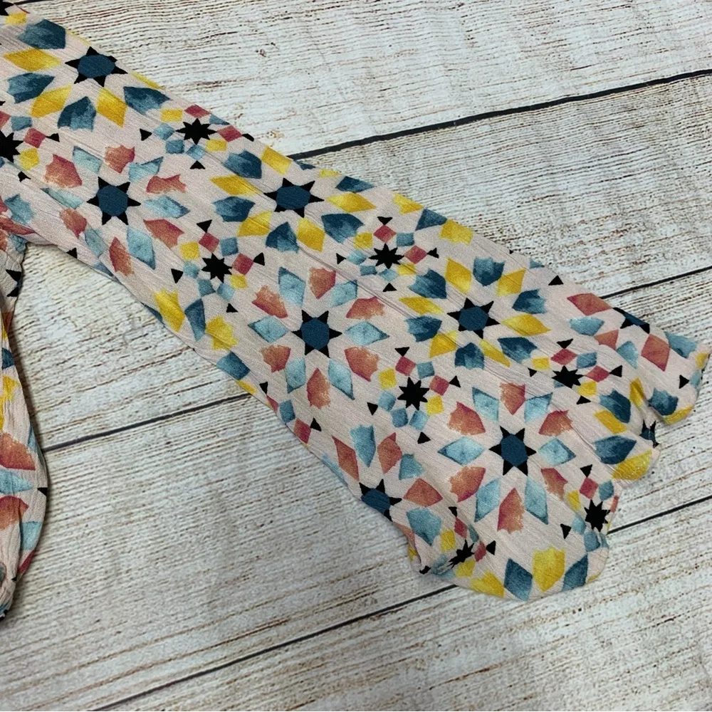 Lulus  Lovell Blush Pink Print Bell Sleeve Medium Top - Image 3