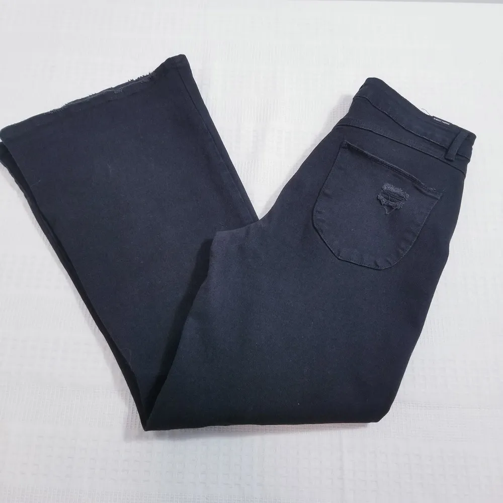 Almost Famous Distressed High Rise Flared Jeans - Image 3