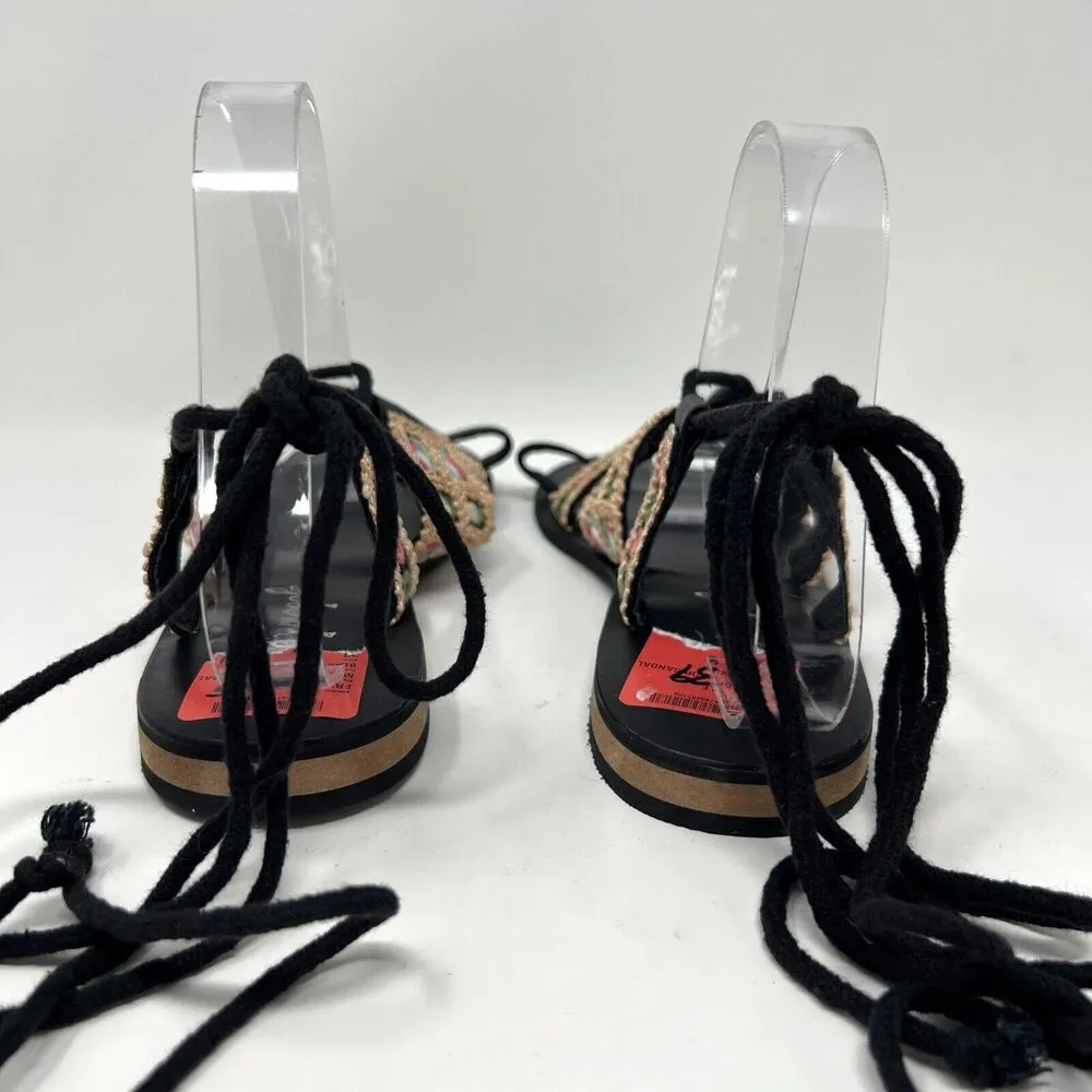 Free People Mantra Mirror Sandals Black Boho Gladiator Lace Up EU 39 Women’s 8.5 - Image 10