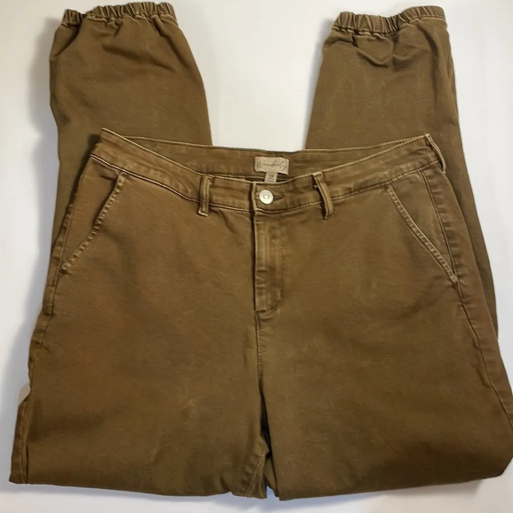 Wonderly Women’s Twill Stretch Jogger Pants zipper & button closure pockets 12R - Image 1