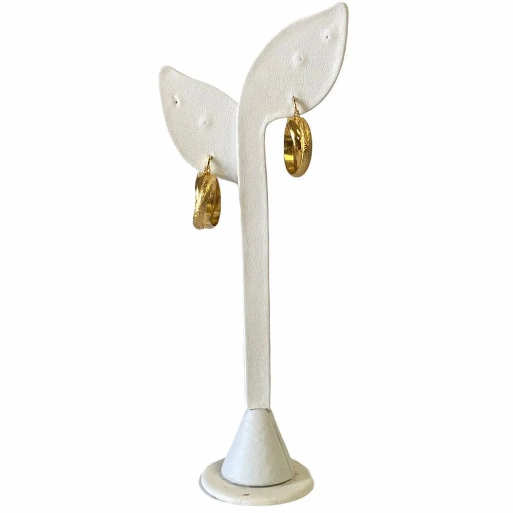 Twisted Gold Plated Hoop Earrings - Image 4