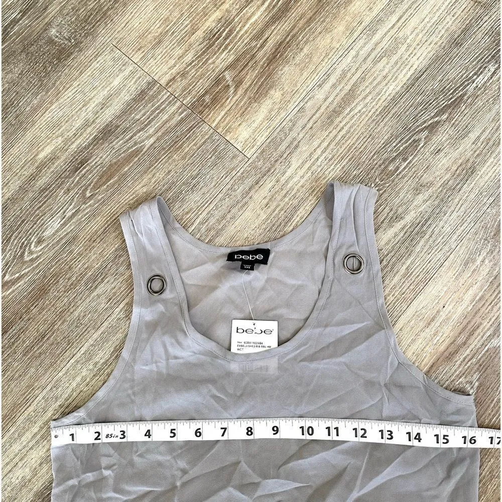 Bebe embellished grey  bib bubble tank  XXS - Image 13