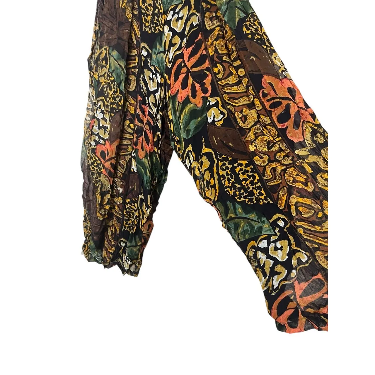 Vintage Something Different Multicolor Sheer‎ 2 Piece Blouse Pants Set 14 Brown - Image 9