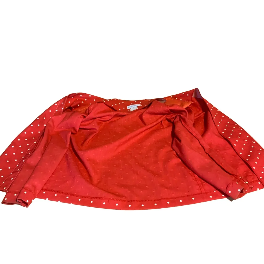 VINTAGE 1980'S LESLIE FAY RED & WHITE POLKA DOT COTTON JACKET (10) - Image 10