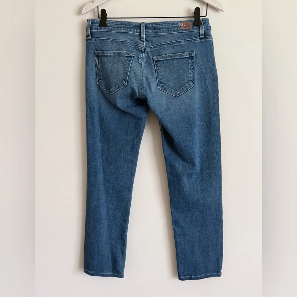 Paige Distressed Cropped Jeans Womens 25 Medium Blue Wash - Image 4