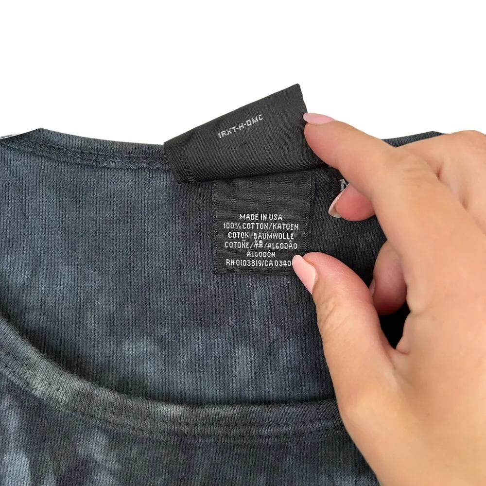 Harley Davidson Black Blue Tie Dye Skull Print T Shirt Sz M - Image 4