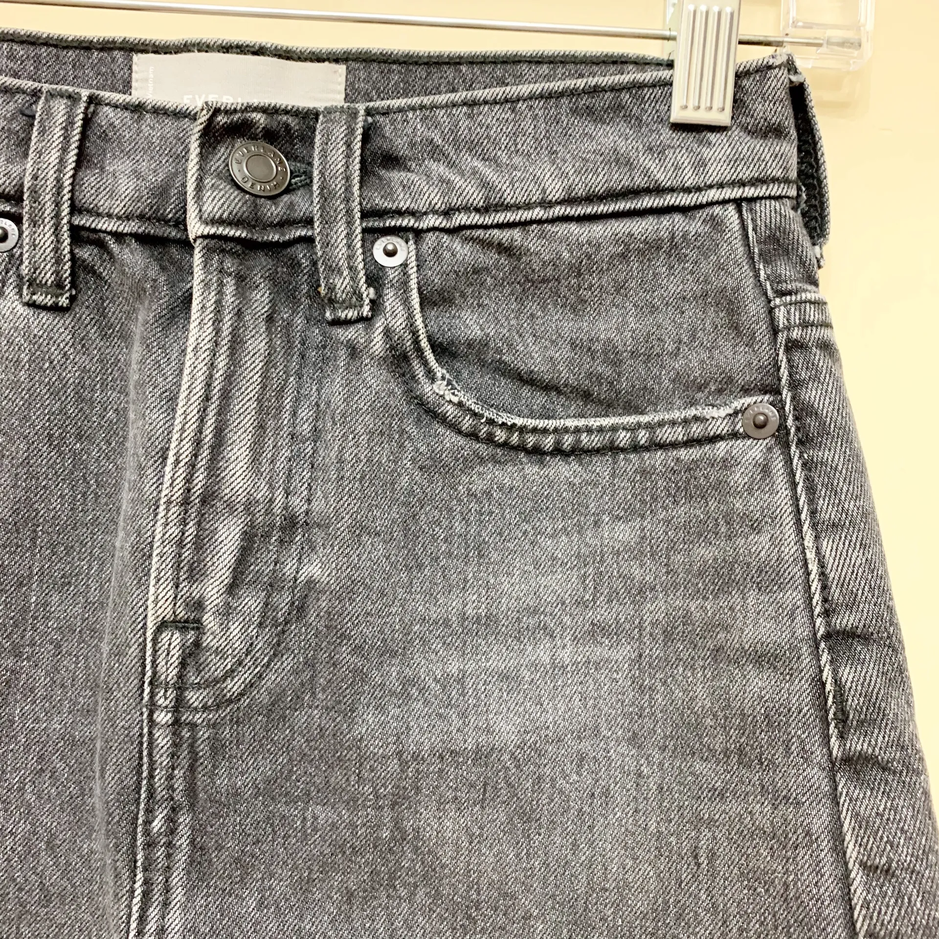 Mini Denim Frayed Hem Skirt Sz 23 - Image 5