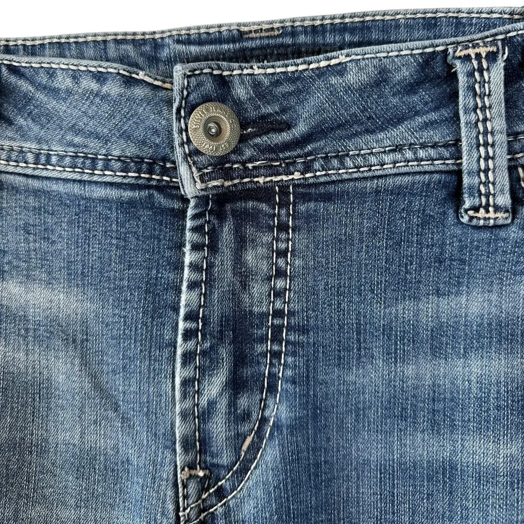 Silver Jeans Elysse Skinny Ankle Jeans Size 16 Distressed Cropped - Image 4