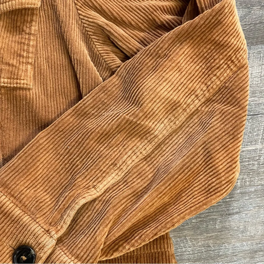 CJ Banks Corduroy Fashion Blazer Jacket Brown Tan Womens 1X Button Up Down Plus - Image 7