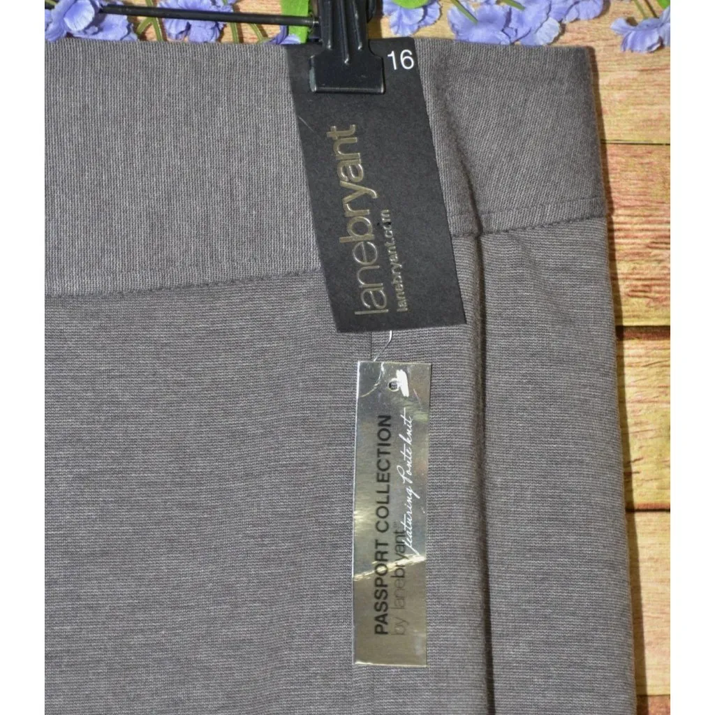 NWT Lane Bryant Ponte Knit Ladies Gray Knee Length Pencil Skirt Size 16 Career - Image 2
