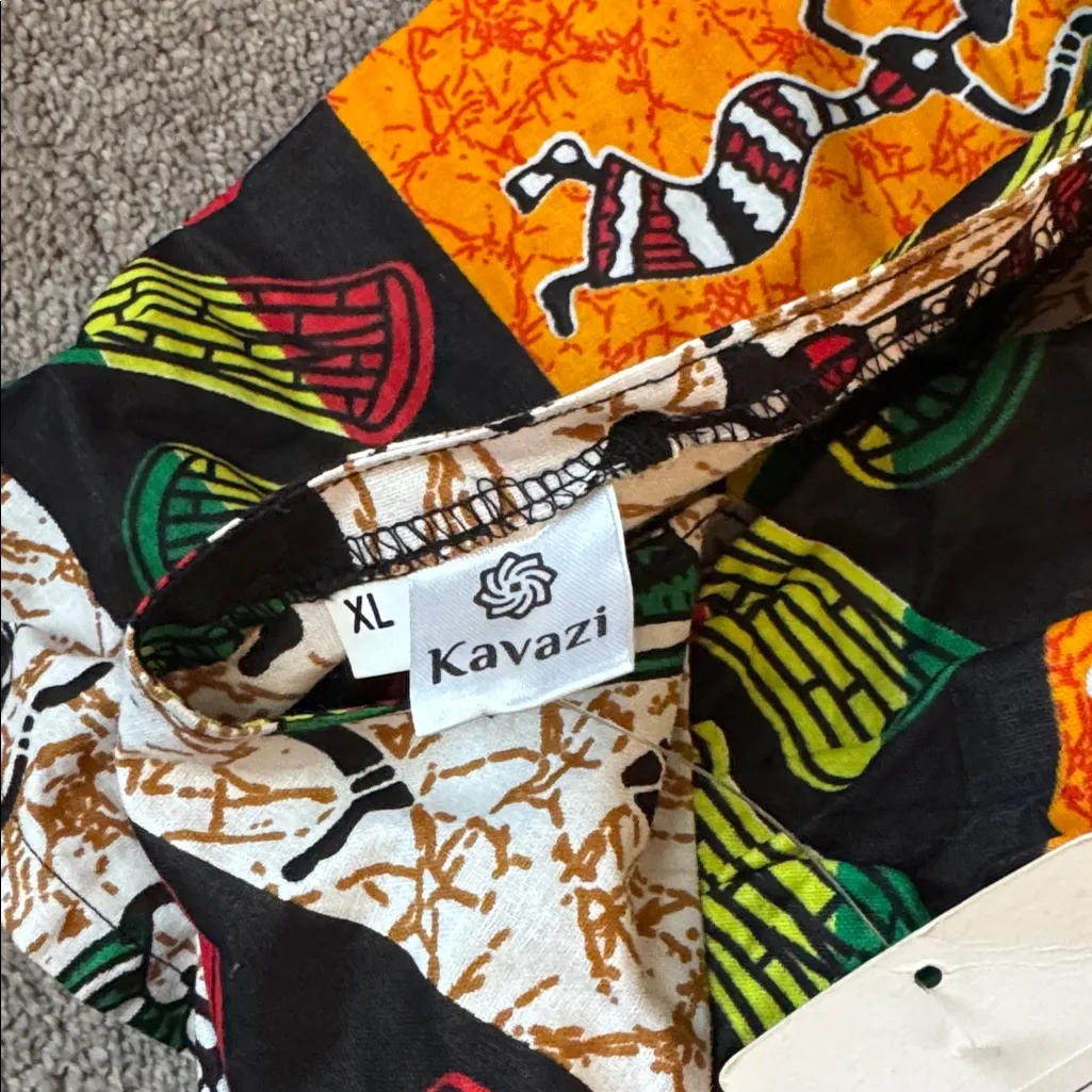 Kavazi Two Piece African Print Top & Pants Set SIZE XL - Image 4