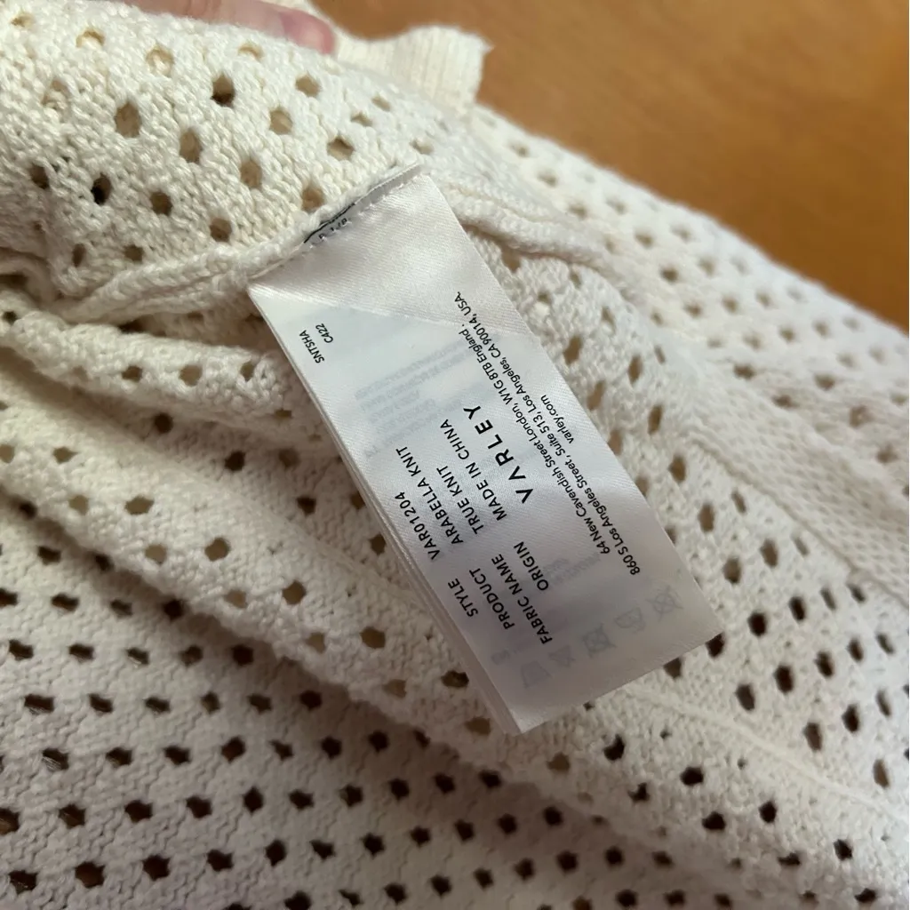 Varley Arabella True Knit Cotton Perforated Sweater Size Medium Loungewear - Image 7
