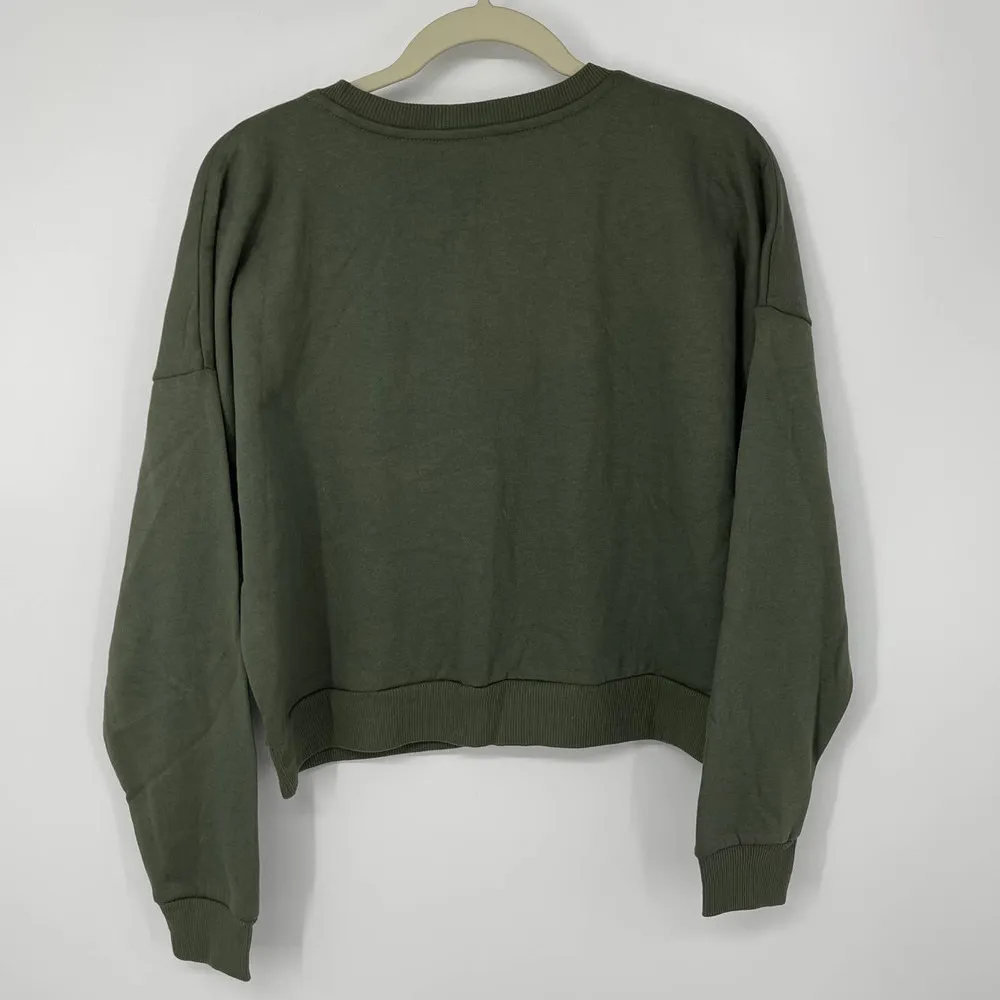 PEANUTS SNOOPY FLEECE FEEL LINING GREEN WITH WHITE GRAPHIC LONG SLEEVE MEDIUM - Image 17