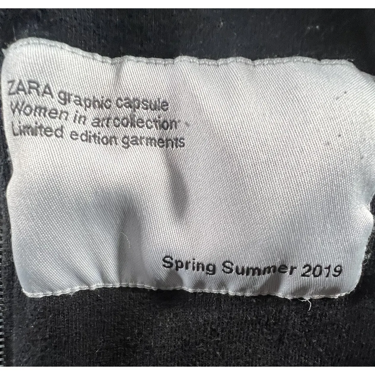 ZARA Denim Jacket Small Women in Art Hoodie Graphic Capsule 2019 Limited Edition - Image 4