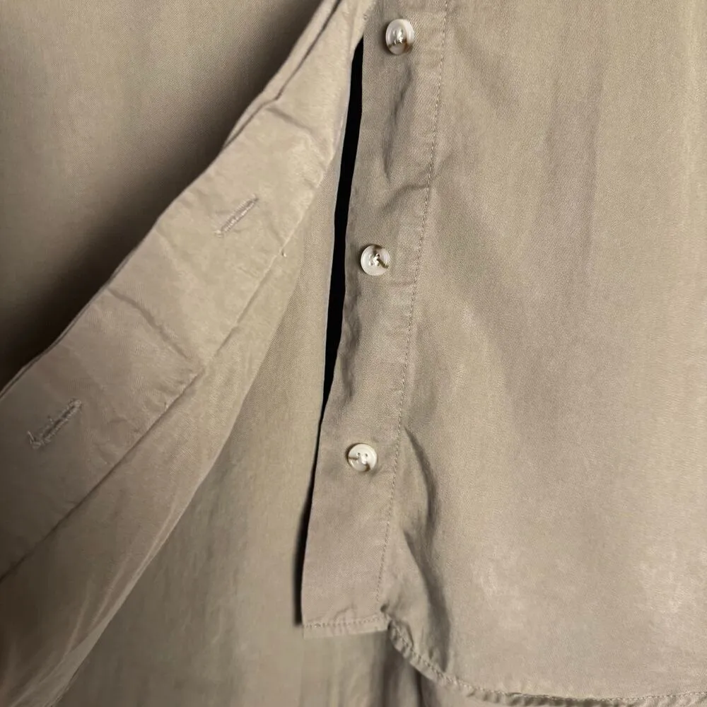 Samsoe Samsoe Mina Silver Sage Green Boxy Button Up Shirt Size Small - Image 12