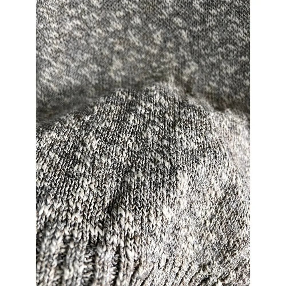 Lafayette 148 Crochet Woven Knit Cotton Sweater Top Gray Tan White M - Image 5