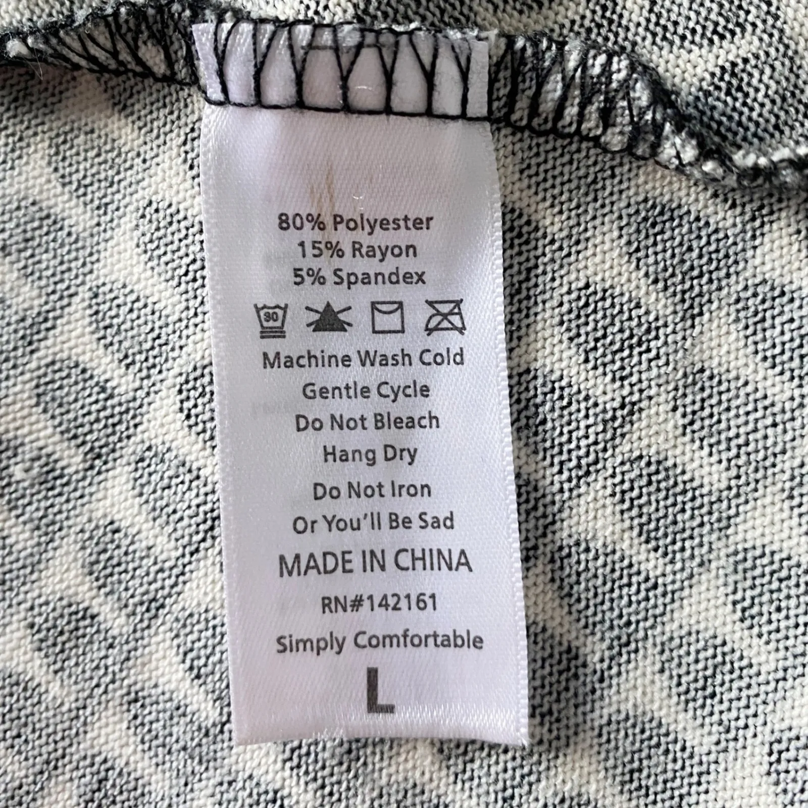 LuLaRoe Caroline Tunic Cardigan BW Houndstooth Geometric Arc Pattern L EUC - Image 5