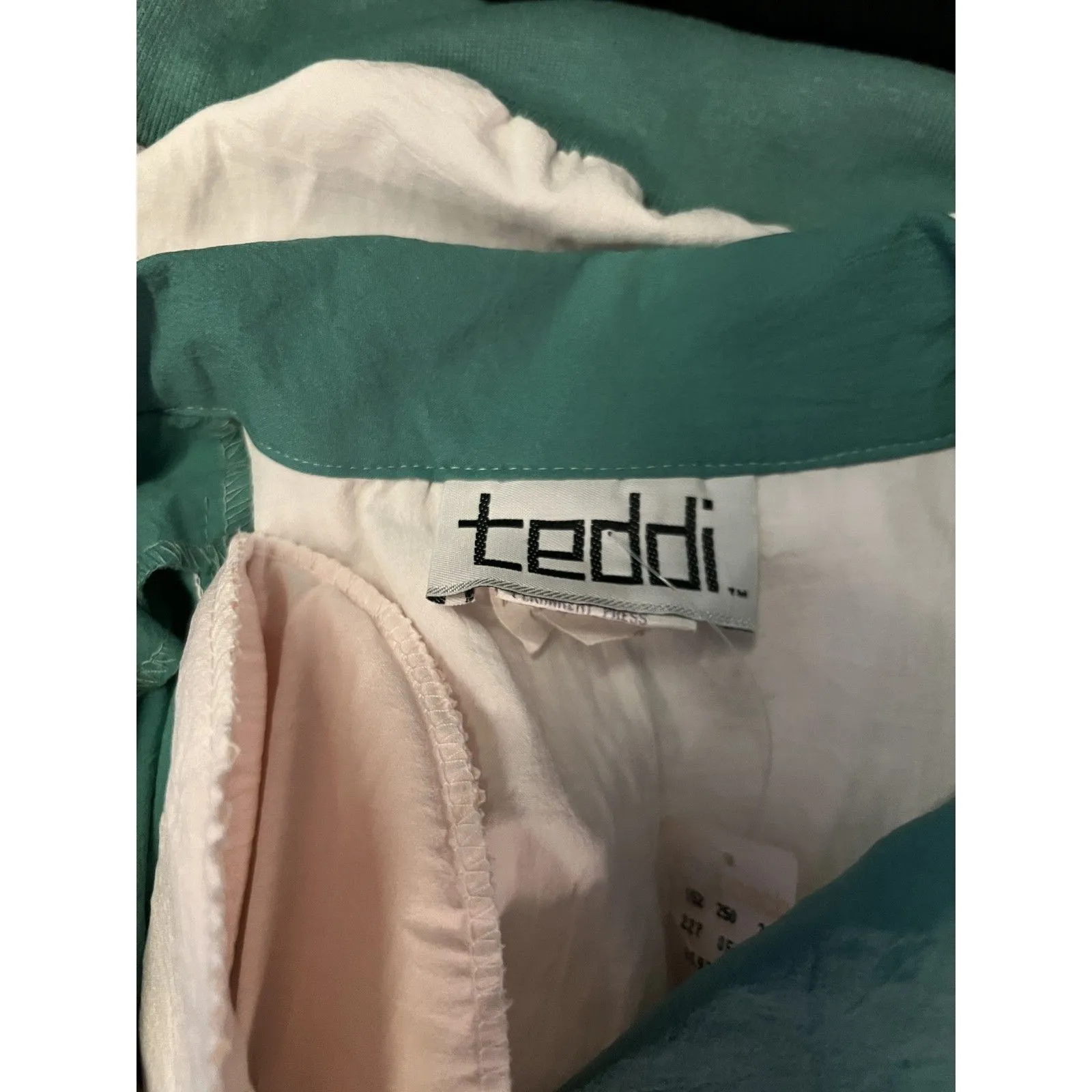 Vintage Teddi Pullover Womens Large White Teal Floral Print Rhapsody NWT 80s USA - Image 6