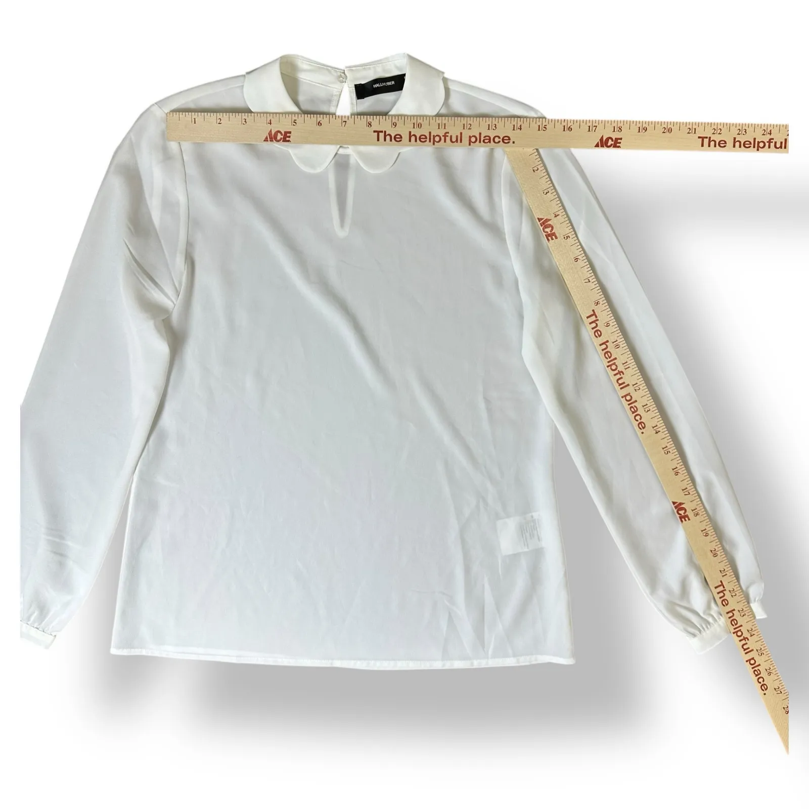 Hallhuber White Long Sleeved Peter Pan Collar Blouse Top Size‎ EUR 36 Business Size undefined - Image 4