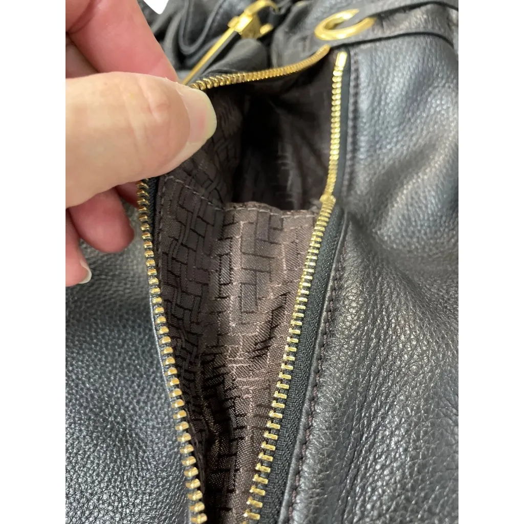 Cole Haan womans Black Pebbled Leather Tote hobo tassled Bag sz L SKU 9728 - Image 15