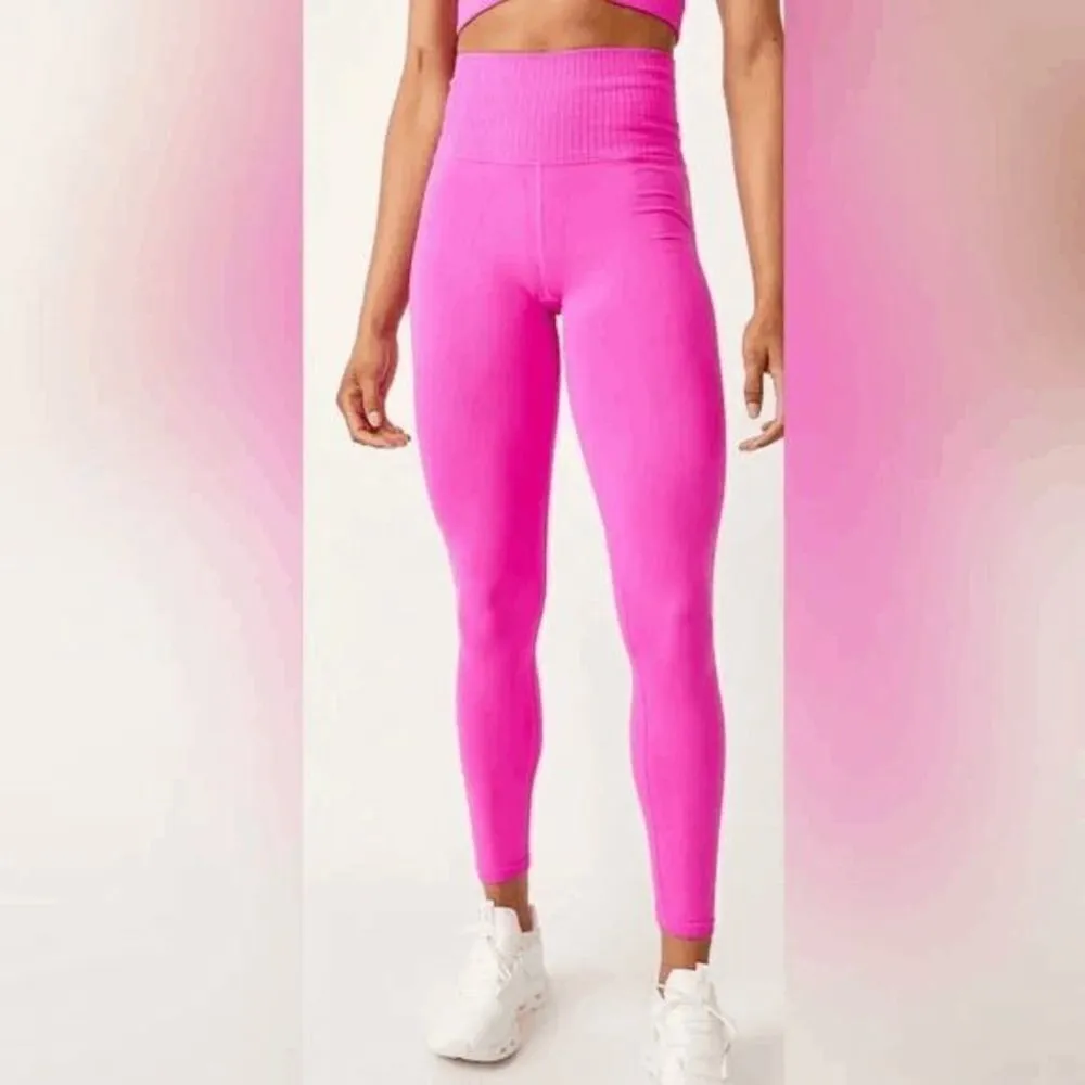 Free People Movement Good Karma High-Rise 7/8 Length Leggings Hot Pink XS/S - Image 6