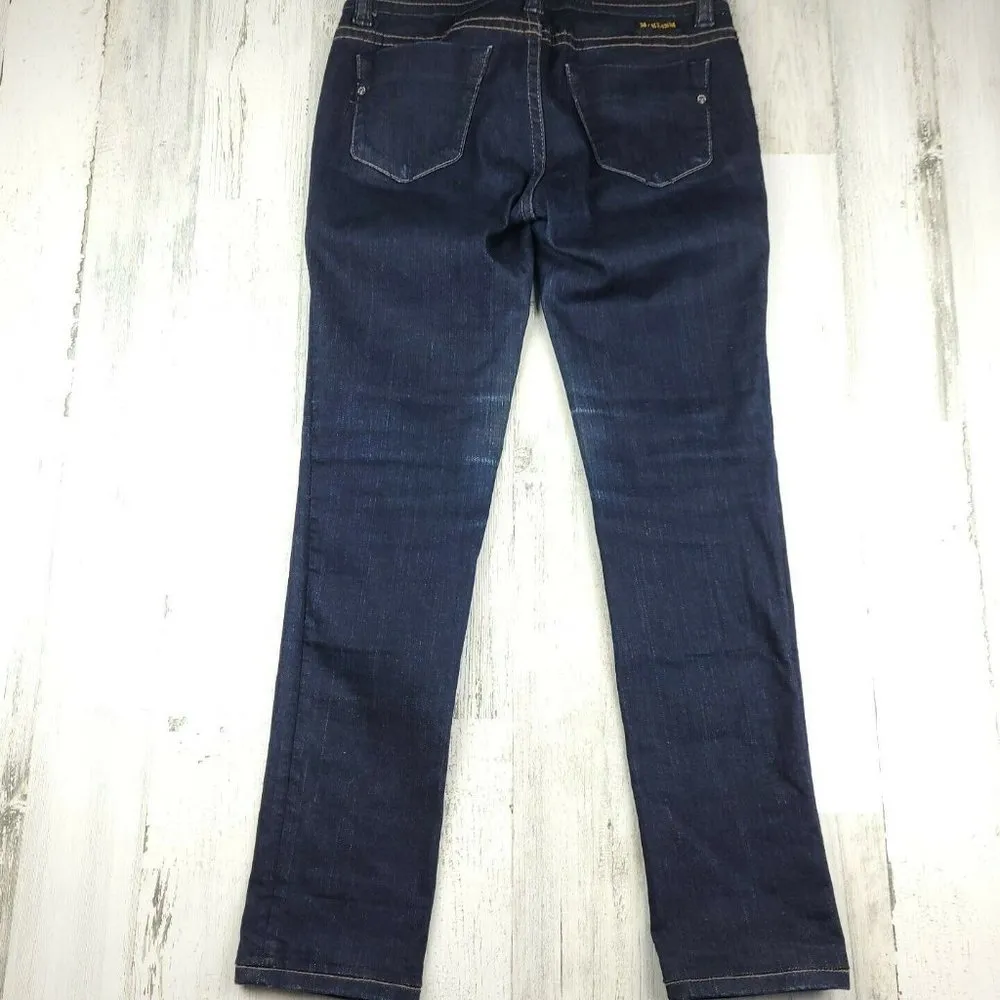 MEK DNM By Moscow Cigarette Bootcut Jeans Dark Wash Size 28x34 EUC Blue - Image 3