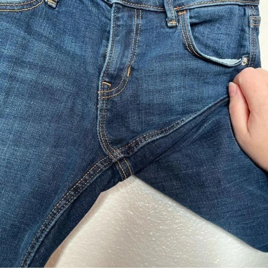 Old navy womens dark wash rockstar super skinny distressed blue jeans size 2 emo - Image 9