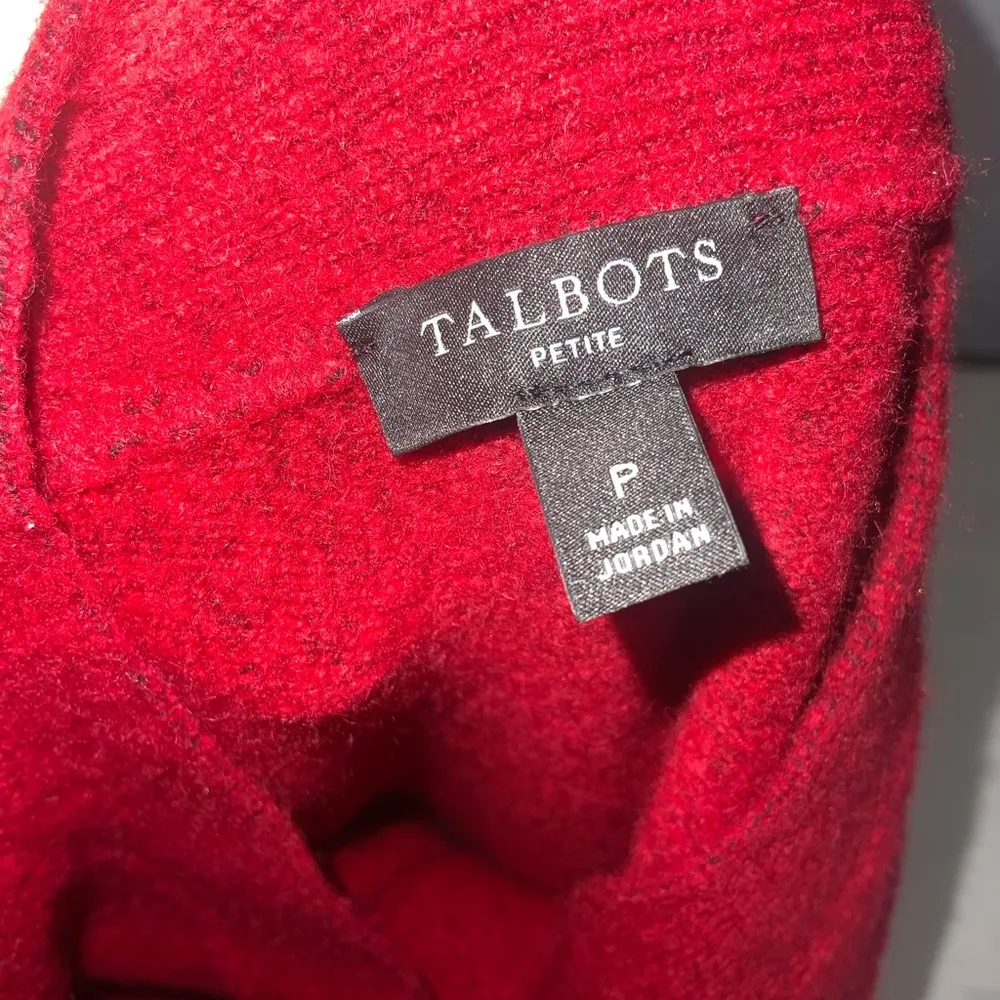 Talbots Red Alpaca Wool Blend Jeweled Buttons Cardigan Sweater Pockets Petite P - Image 11