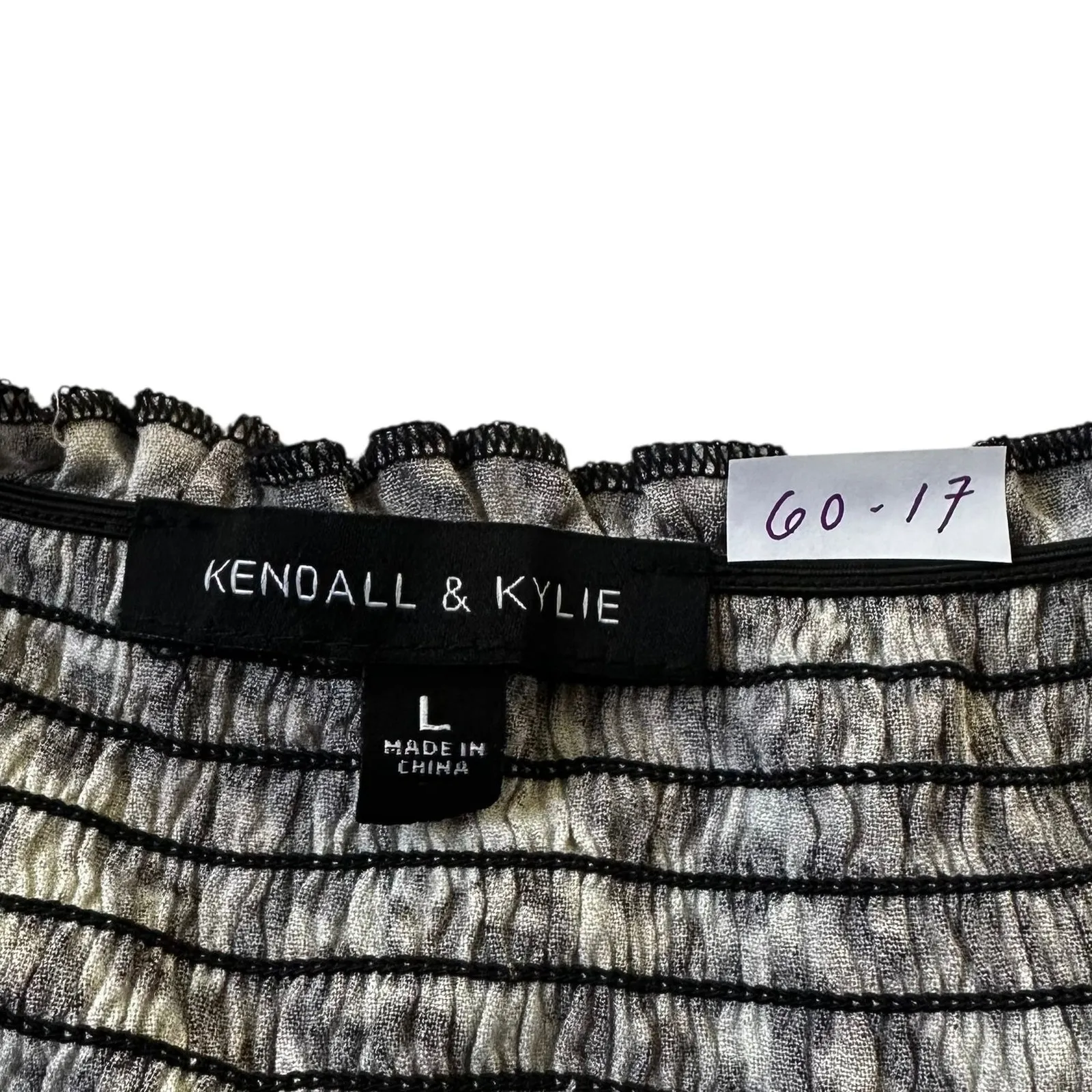 Kendall & Kylie Multicolor Animal Print Smocked Crop Top Women's Sz Large  60-17 - Image 4