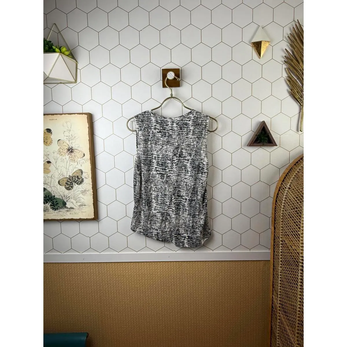 LNA Black and White Zebra Sleeveless Sheer Tank Top - Size - XS - Image 3