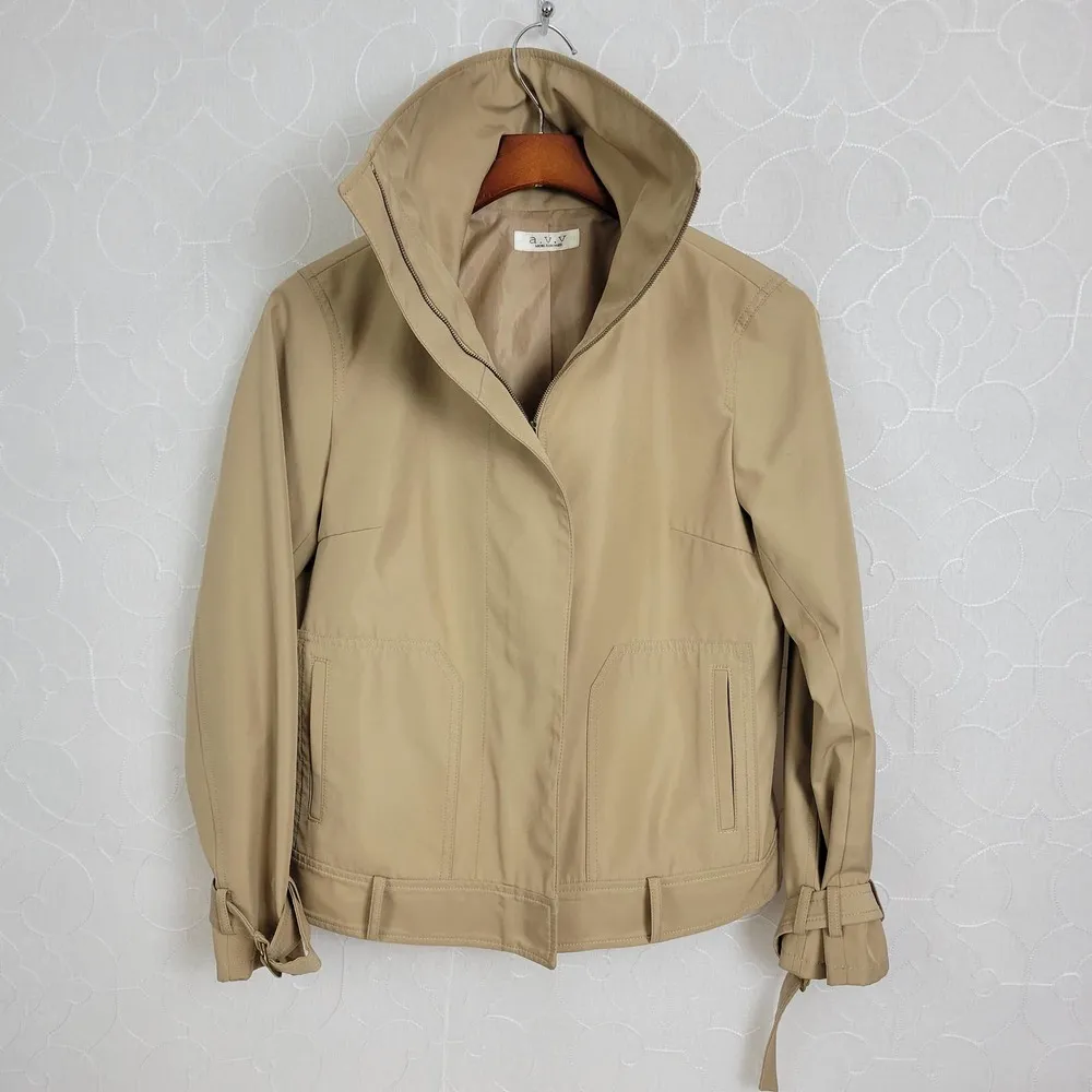 a.v.v. Michel Klein Womens Jacket Size 42 Paris Brown Collared Full Zip Pockets - Image 98