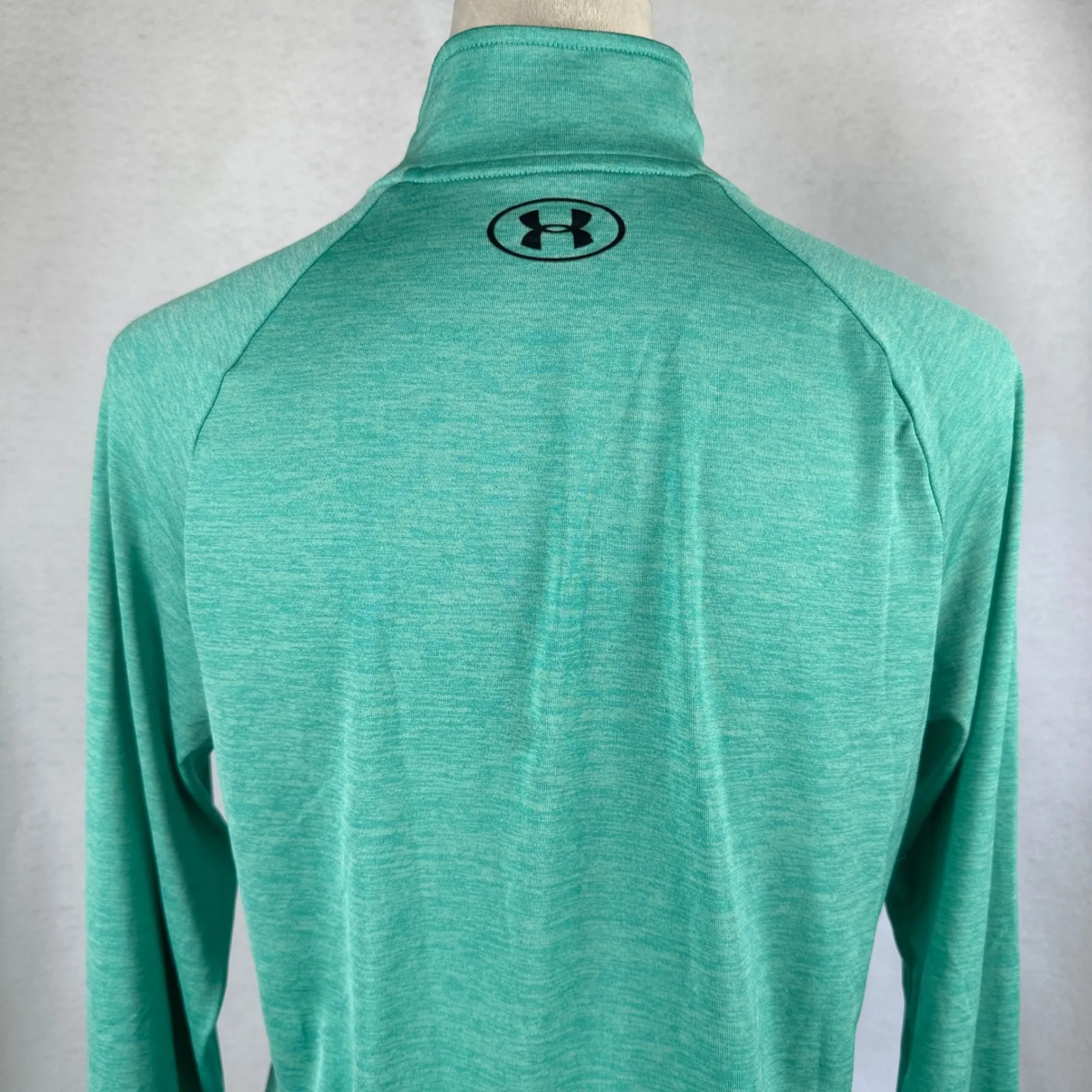 Under Armour Women's‎ Small HeatGear Quarter Zip Pullover Athletic Top Green - Image 4