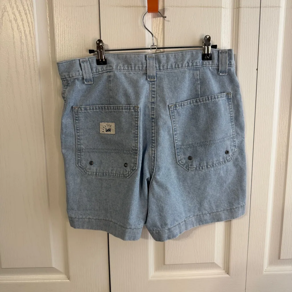 Lee riveted vintage cargo denim shorts size 14 - Image 3