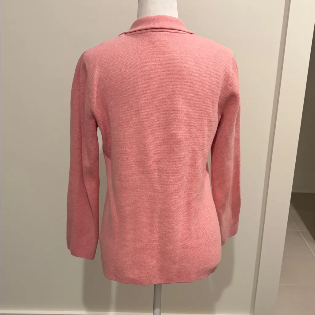 JCrew Factory Petite Knit Blazer Sz MP Pink - Image 3