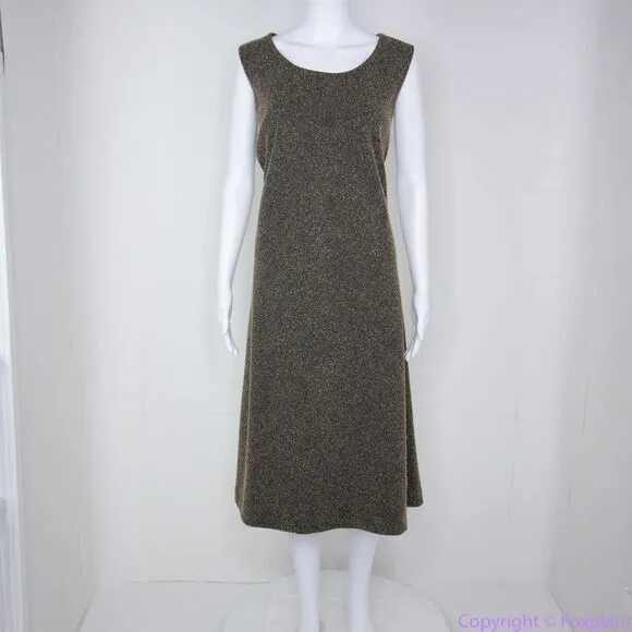 Vintage‎ Leslie Fay scoop neck sleeveless midi dress, size 16 Brown - Image 13