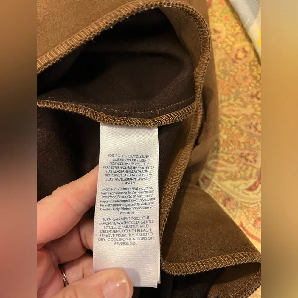 Faux suede pants by CHAPS, XL w side zip, equestrian vibe, EUC, straight -great! - Image 9