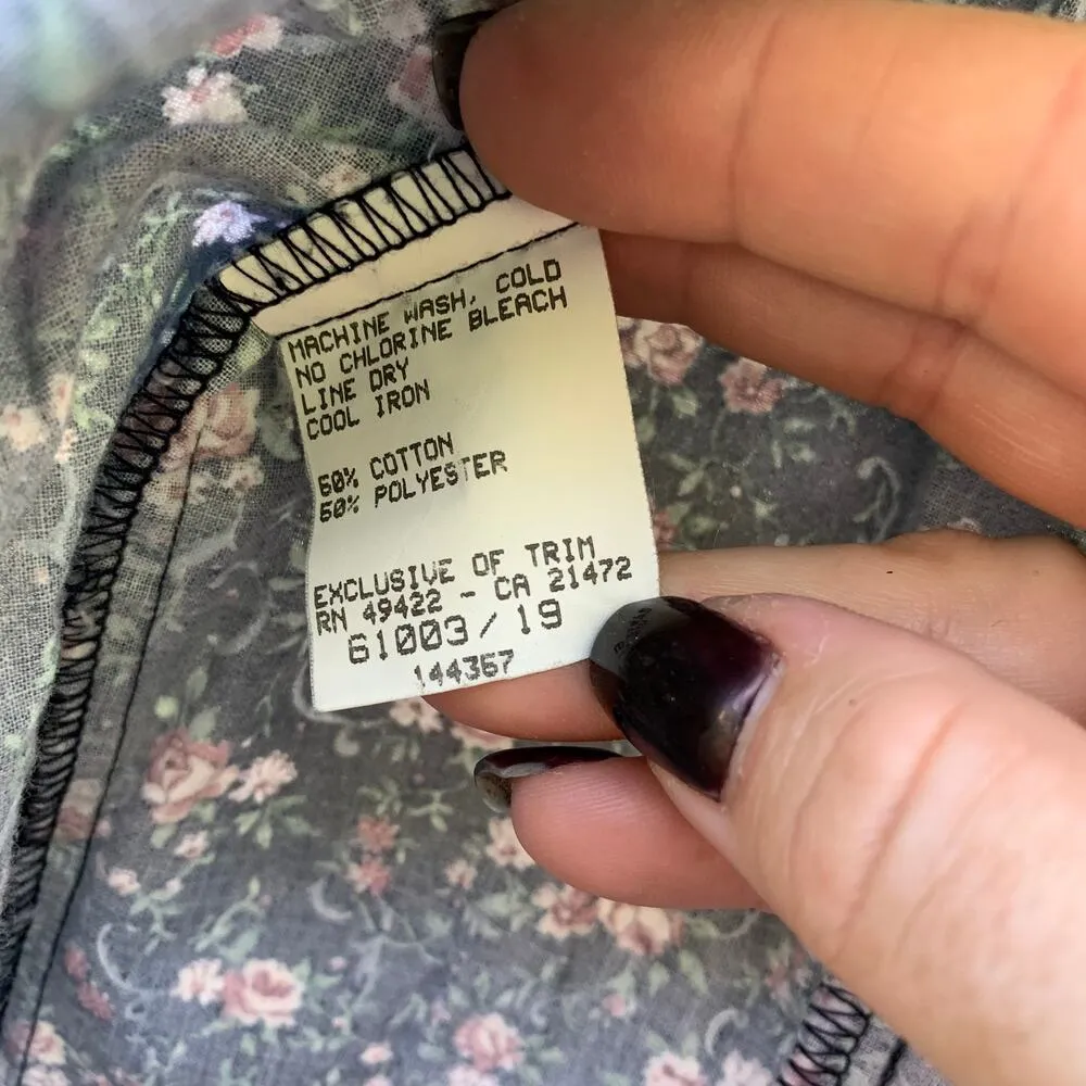 Vintage 80s 90s Gunne Sax Jessica McClintock floral lace cottagecore dress - Image 7