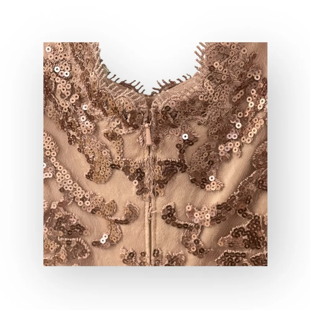 new Tadashi Shoji 𒀭 Paillette Embroidery Lace Cocktail Dress 𒀭Smoke Pearl 𒀭2 - Image 7