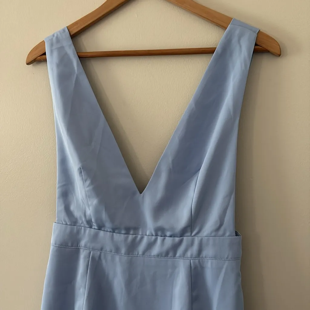 New Superdown Kaelyn Pinafore Mini Dress Light Blue Size M - Image 4