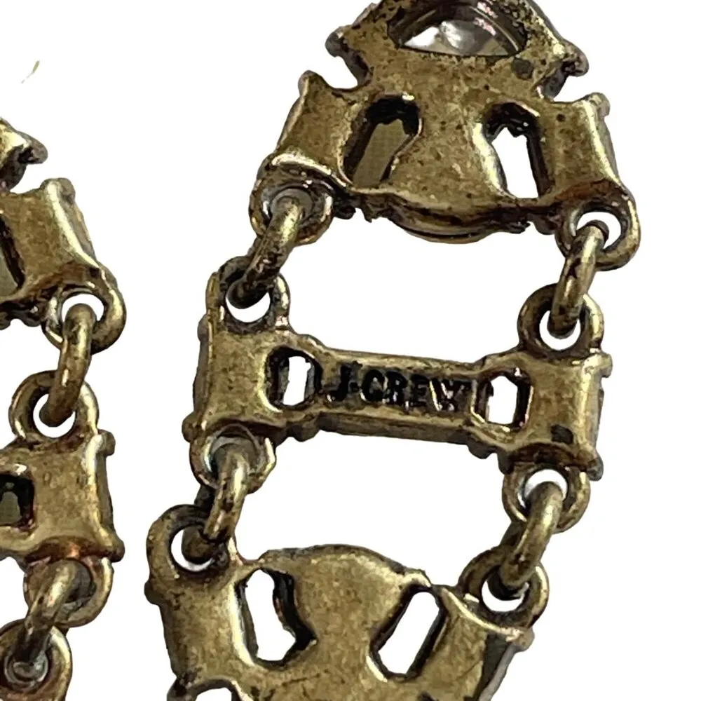 Retro Style Earrings Citrine Rhinestone Drop Marked Pierced Post Backing u Yellow - Image 5