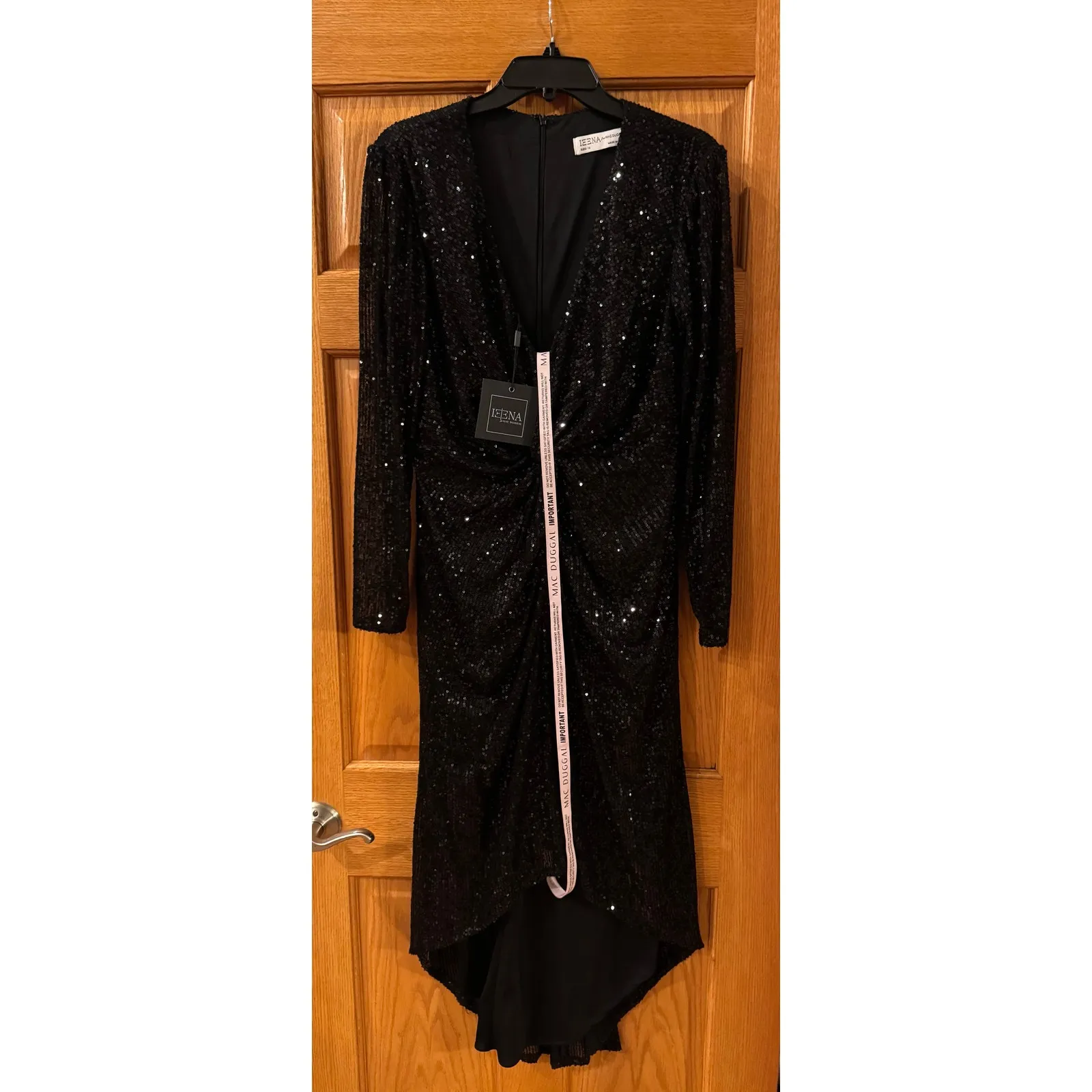 Mac Duggal 26549 Black Sequin High-Low Cocktail Dress size 10 (New) - Image 4