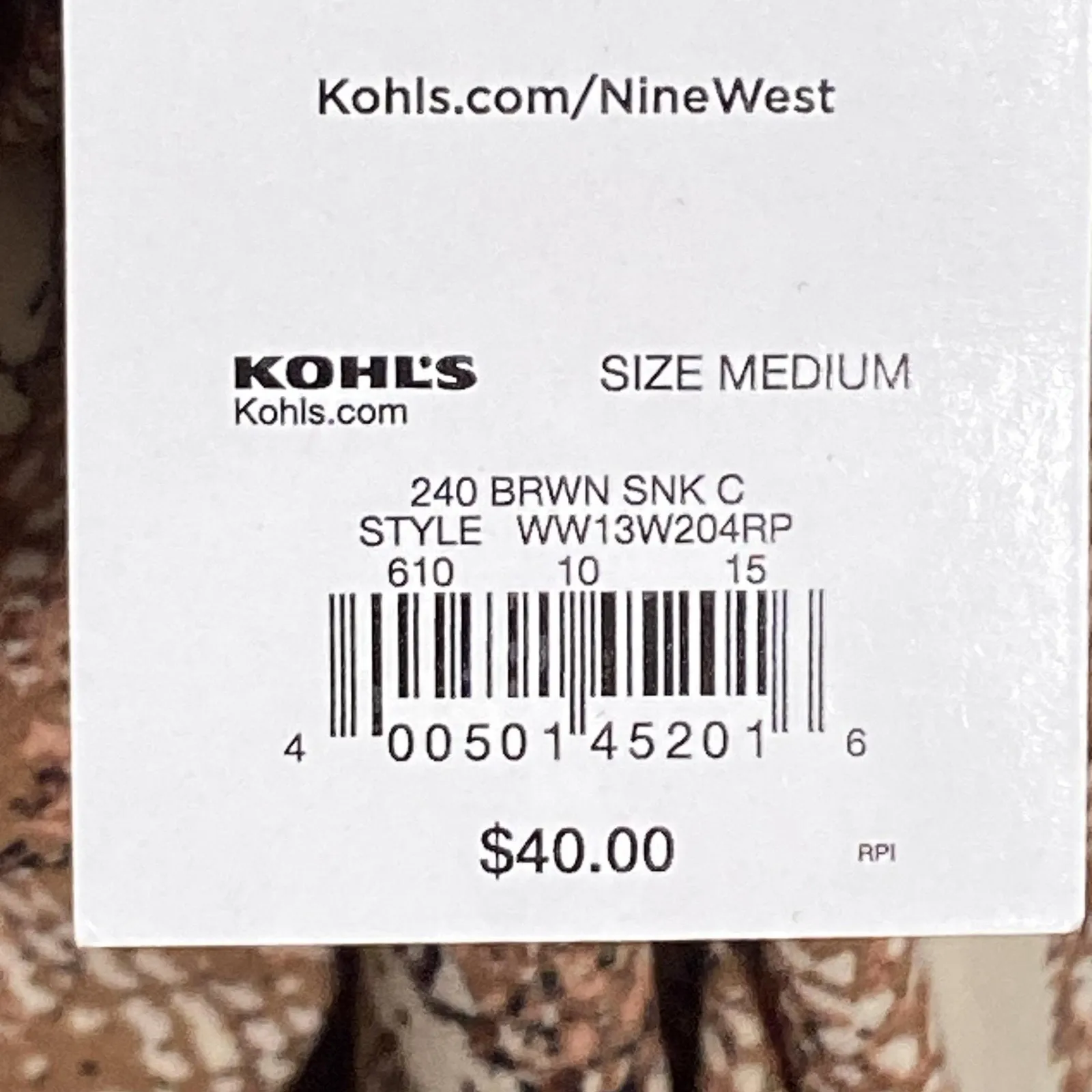 Nine West Blouse Womens Medium Brown Snake Print Button Front Long Sleeve Top - Image 7