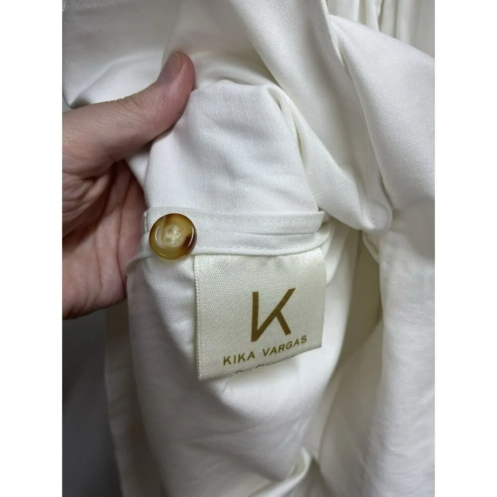 Kika Vargas NWT Mabel Cutout Stretch Cotton Midi White Dress Women's Size Small - Image 8