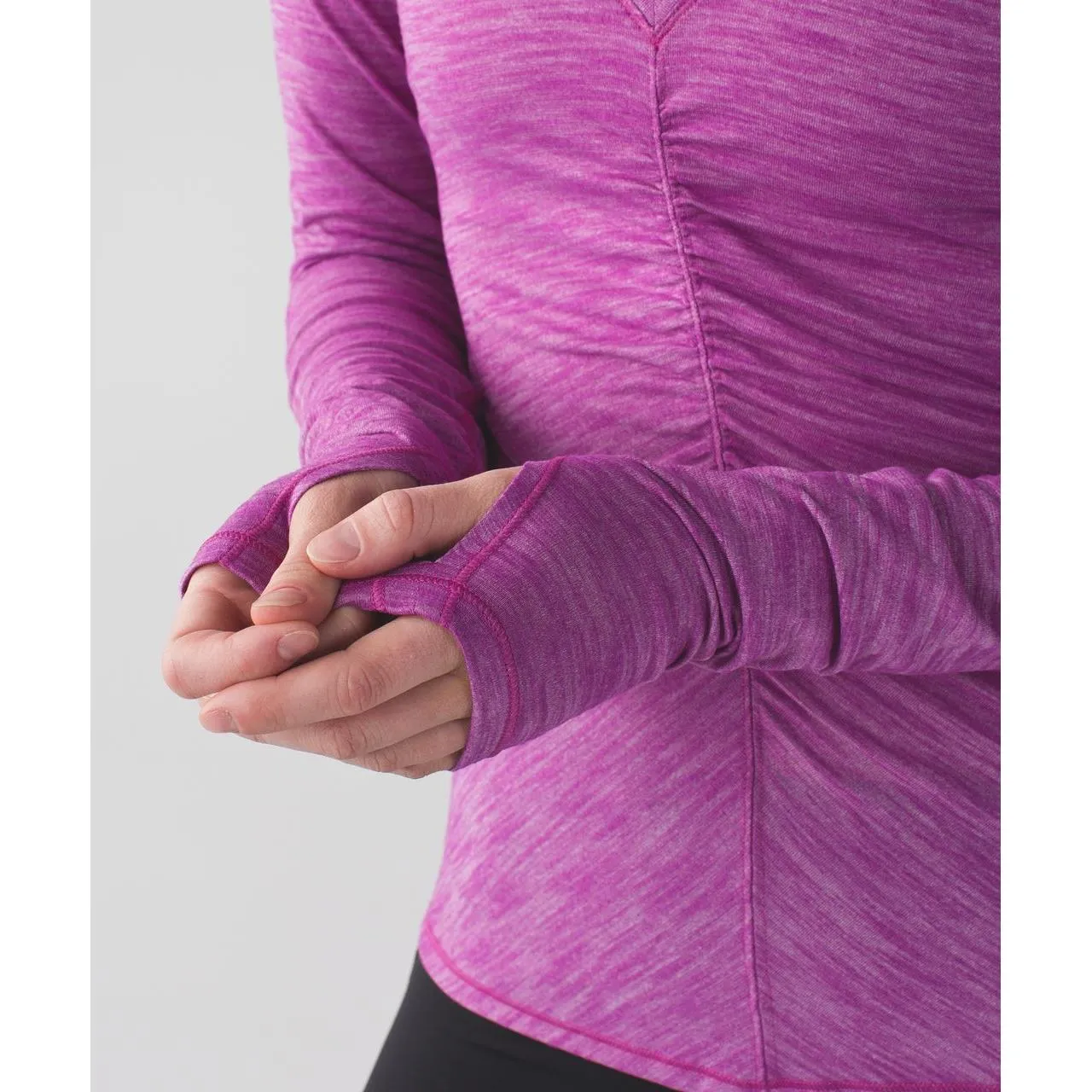 Lululemon Interval Long Sleeve Purple Ruched V-Neck Long Sleeve Shirt Top Size 4 - Image 6