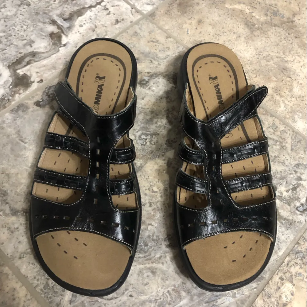 NIB ROMIKA IBIZA SLIDES WOMENS LEATHER UPPER SANDAL Black Size undefined - Image 12