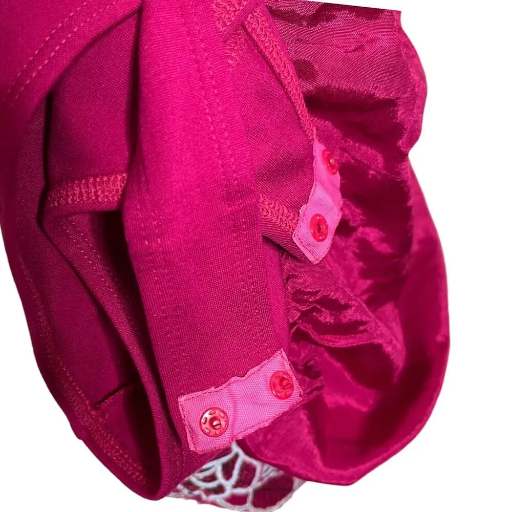 Free People Love This Bodysuit Women’s Size XS Pink Embroidered Cutout Mesh - Image 9